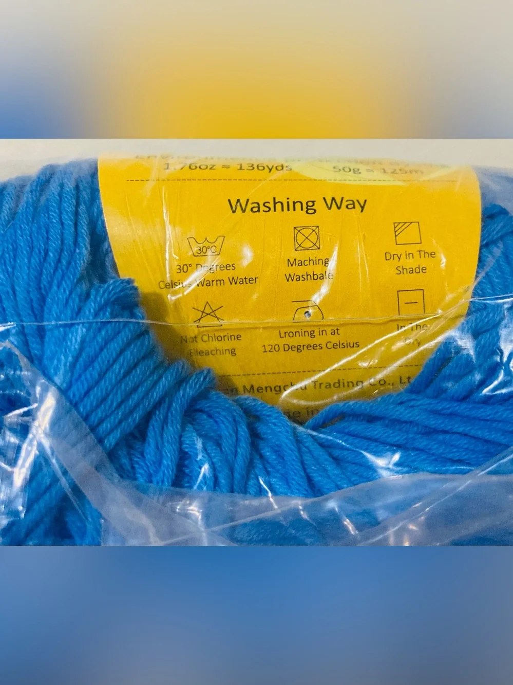 NWT 6 Mengchu 100% Organic Cotton Yarn‎ Color: Ocean Blue ~48g ea 10 oz total